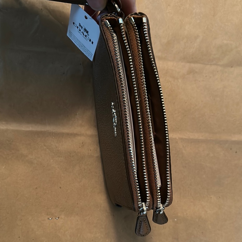 Coach Tan Leather Wristlet - Picture 4 of 5